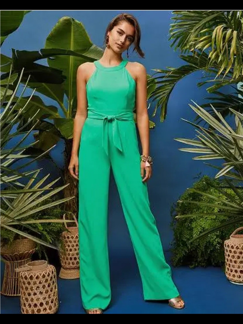 Lilly Pulitzer Sleeveless Perci Jumpsuit in Juniper Green